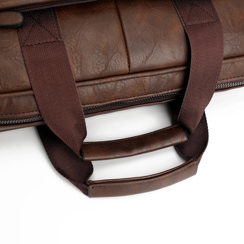 Teczka biznesowa z wieloma zamkami błyskawicznymi o dużej pojemności Torba na laptopa 15,6 cala Męska torba na ramię/przez ramię