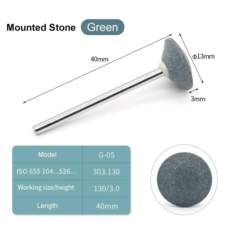 10Pcs Mounted Stones Grinders 2.35Mm Contours Geramic Green Stones Grind Polisher Green Hp Polishing Stone Drills