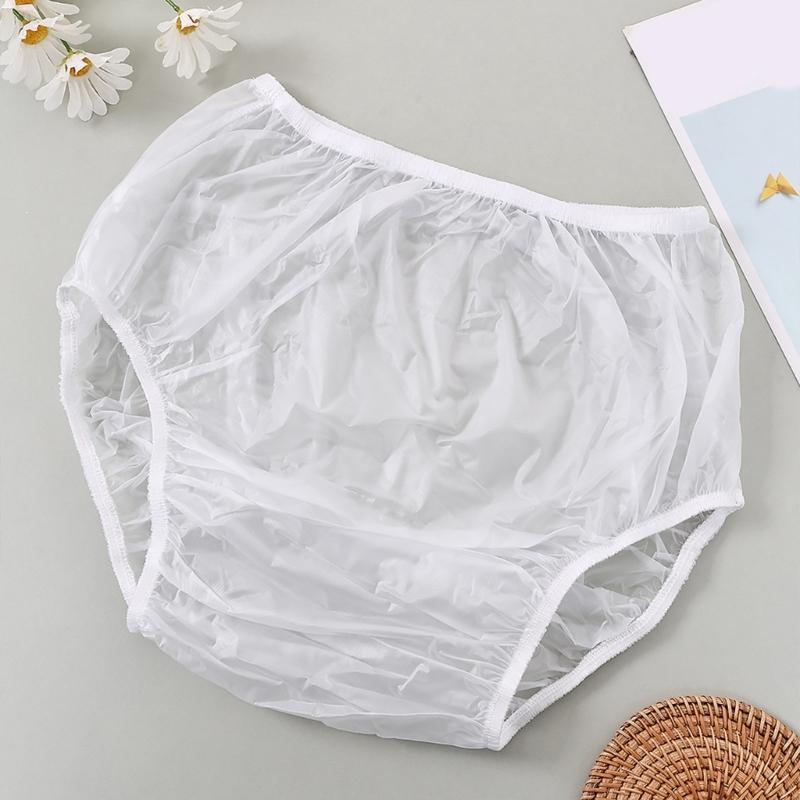 Reusable Water Resistant Diaper Cover Incontinence Plastic Pants for Women and Men Leakproof Underpant Underwear Briefs