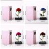Eternal Rose in Glass Dome Desk Accessorie Artificial Flower Glow LED Roses Flores Eternas Birthday Christmas Gifts Room Decor