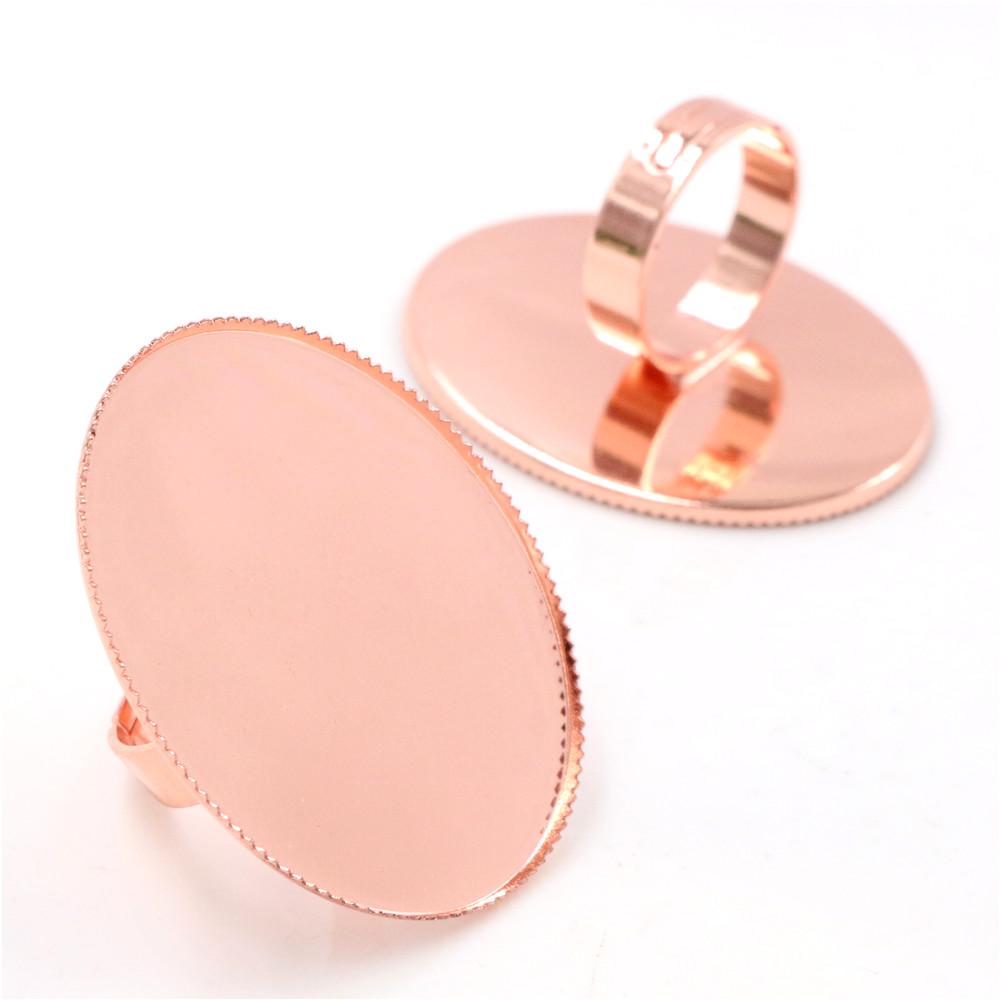 30x40mm 13x18mm 18x25mm 8 Colors Plated Brass Oval Adjustable Ring Settings Blank/Base,Fit 30x40mm Glass Cabochons