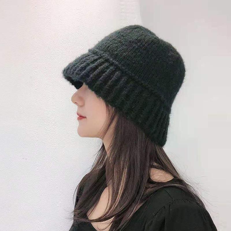 Knitted Fisherman Hat Korean Fashion Versatile Woolen Hat Korean Style Warm Ear Protection Small Basin Hat Showing Face