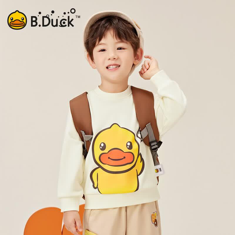 B.Duck Boys Long Sleeve Pullover Sweatshirt 130CM светло-бежевый
