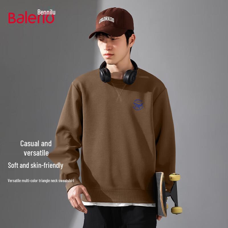 Baleno Men's 2025 Autumn Loose Fit Graphic Knit Sweatshirt