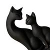 Black Cat Figurine 3D Printed Mother And Kitten Statue Cute Animal Sculpture for Indoor Shelf Desktop Decor Gifts for Cat Lovers