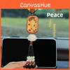 Traditional Car Pendant With Peach Wood Dragon And Lotus For Safe Driving