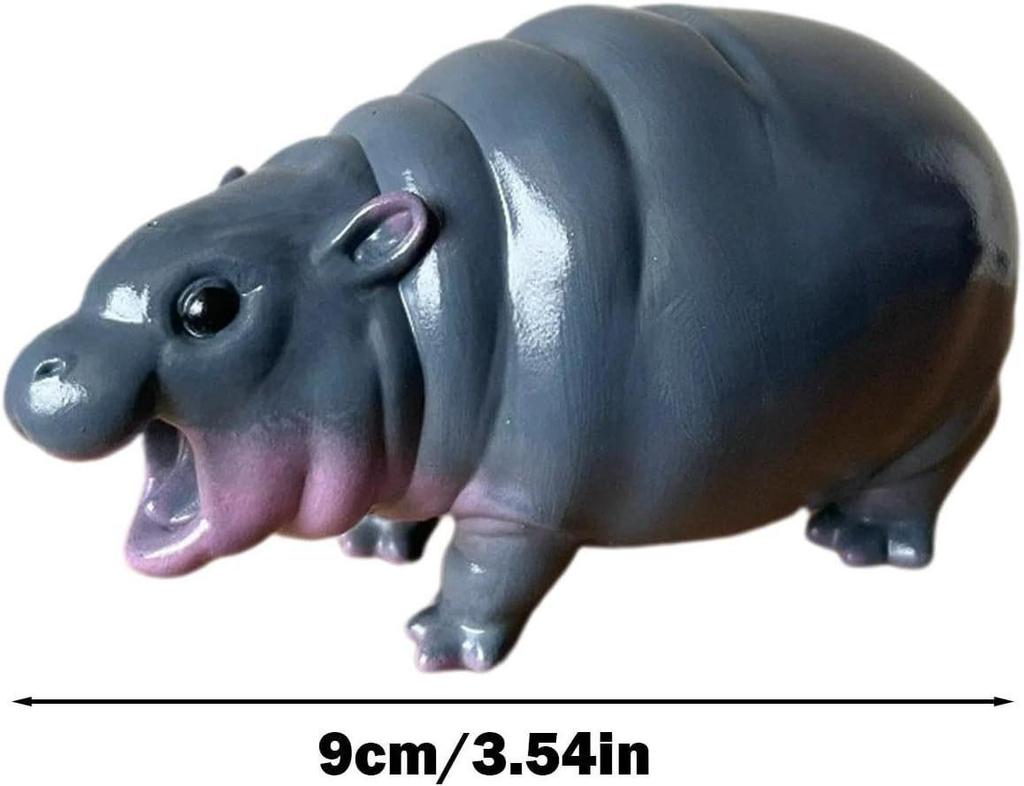 Christmas Hippo Statue: Creative Tabletop Animal Ornament for Home & Party Decorations