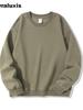 New Fall/Winter Crew Neck Sweatshirt Women's Long Sleeve White Solid Loose Casual Crop Top for Girls Autumn Fashion