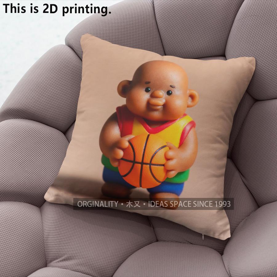 Cute Basketball Player Clay Style Throw Pillow Covers Pattern Cushion Cover Suitable for Sofa Bedroom Car Pillow Cover