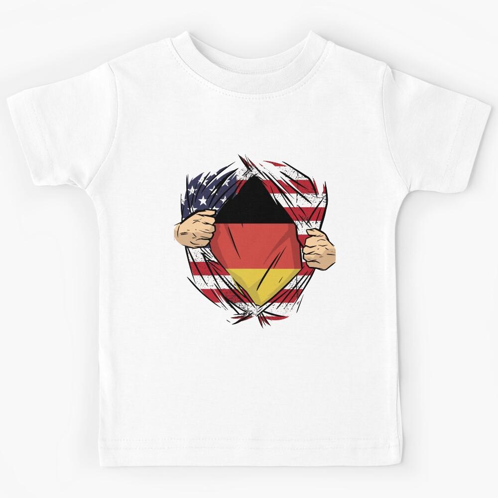 American Growm With Super German Blood Inside Me For Deutsch Kids T-Shirt 110