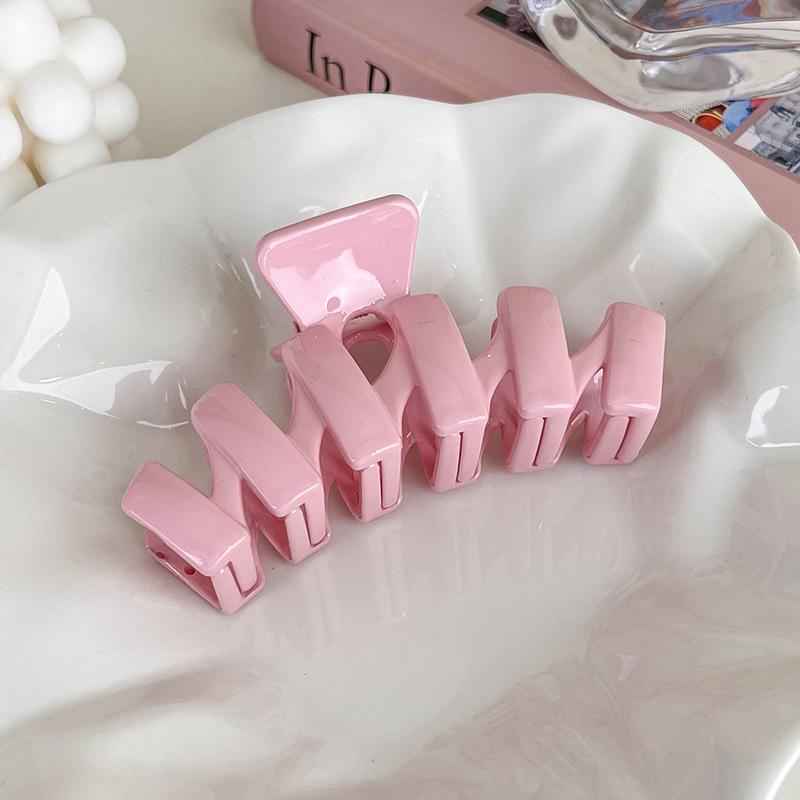 UXSL New Sweet Pink Series Hair Claw Acrylic Hairpin Geometry Barrette Crab Hair Clips Headwear for Womens Girl Hair Accessories
