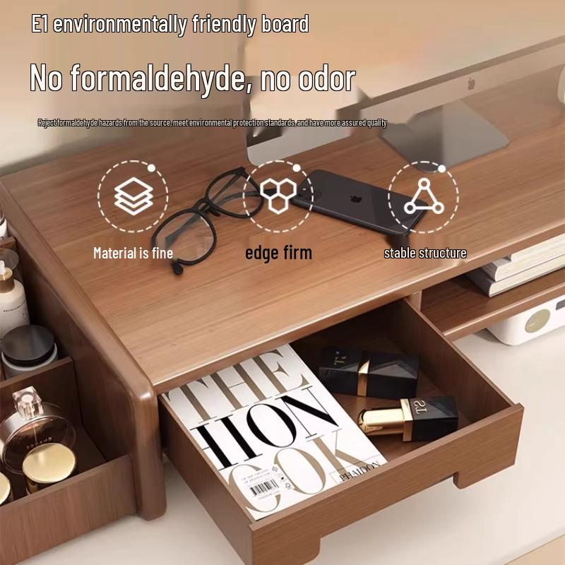 Monitor Riser Desktop Stand with Storage Shelves