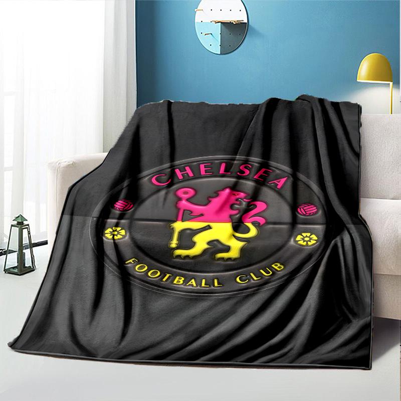 Chelsea F.C Pattern Blanket for Home Decoration, Bed, Sofa, Car Travel, Camping, Suitable for All Seasons, Birthday Christmas Gift