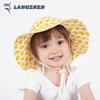 Yellow Duck Print Cotton Baby Sun Hat - Spring/Summer Wide Brim