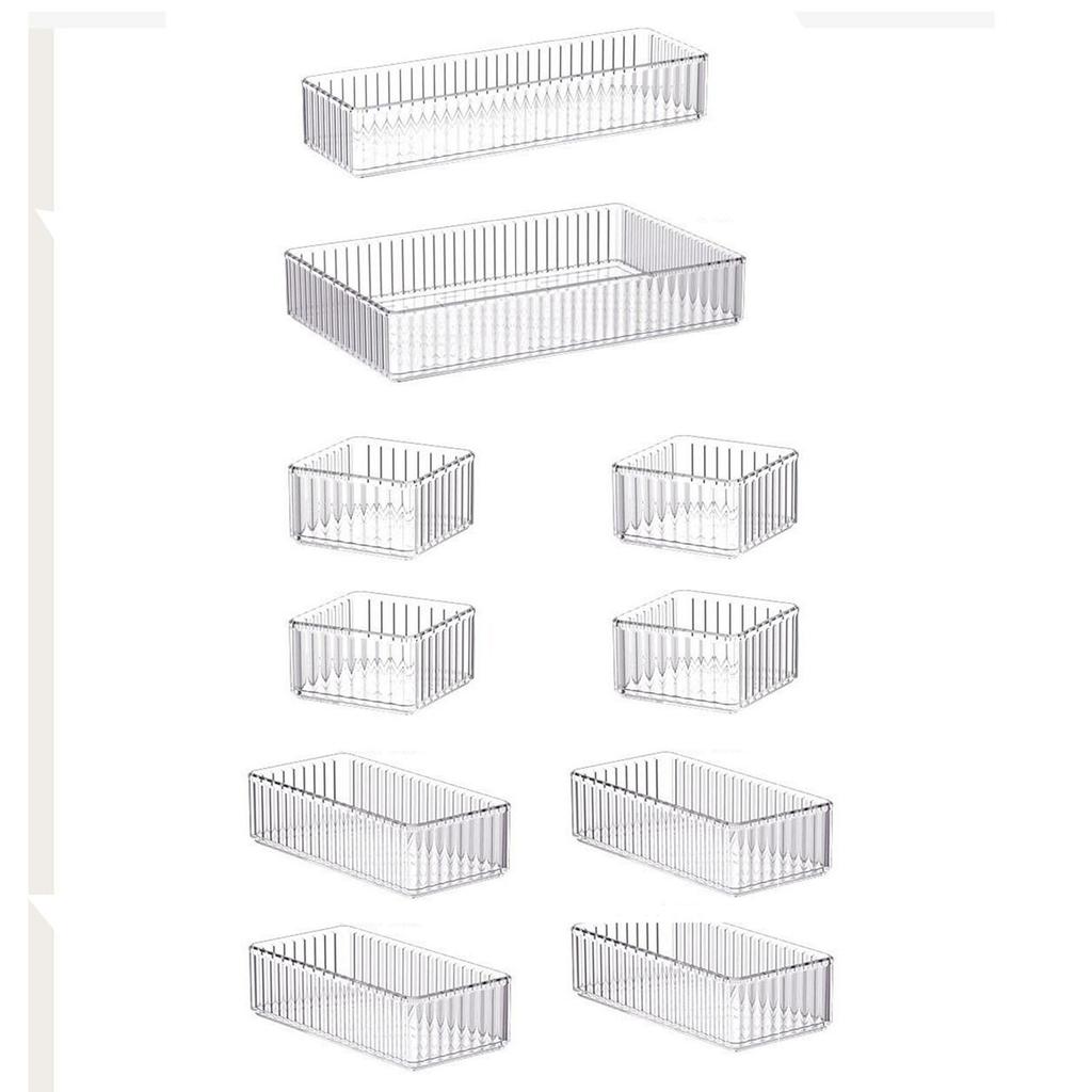 Makeup Organizer Caddy Acrylic Stackable Transparent Vanity Storage Bin for Cabinet Countertop Kitchen Dresser Hair Accessories