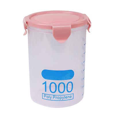 Contenitore per Alimenti 1000ml Plastica Impilabile Ermetico Barattolo per Cereali e Alimenti Secchi per Cucina