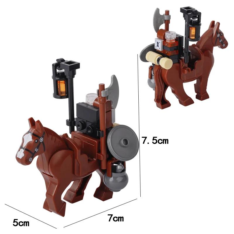 MOC Středověké Město Stavebnice Kuchyň Dům Nábytek Ložnice Jídelna Vojáci Figurky Helma Sestavení Dobytčí Cihly Hračky