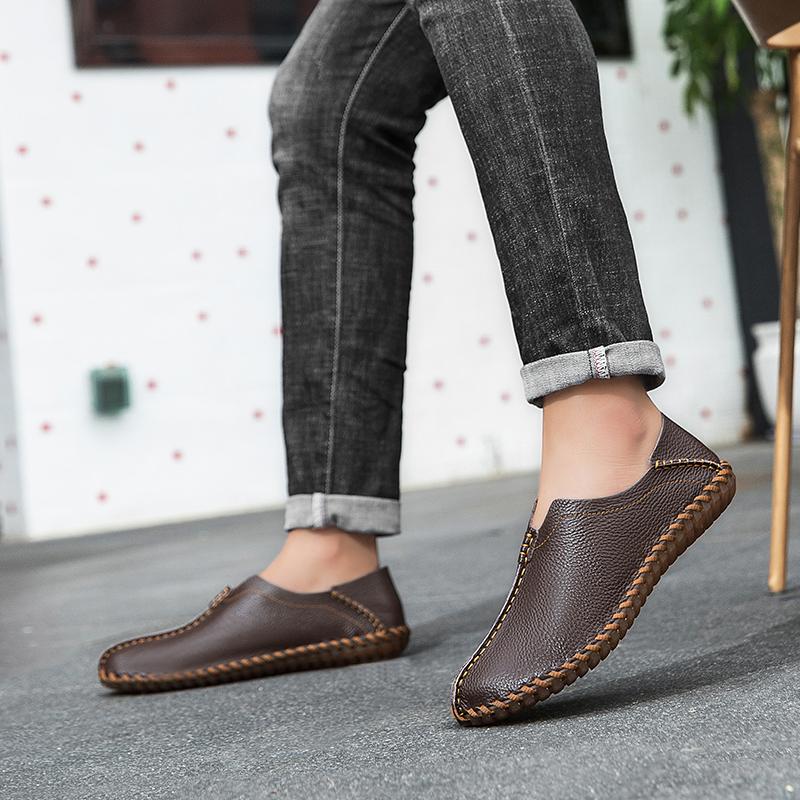 Fashion Men's Driving Shoes Handmade Leather Men Loafers Soft Breathable Men's Casual Shoes Zapatillas Hombre Big Size 39-48