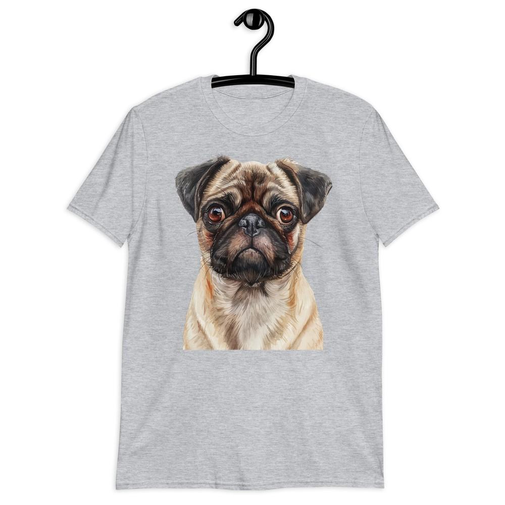 

Милая футболка унисекс с коротким рукавом и графикой собаки породы мопс | Удобная хлопковая футболка 4XL