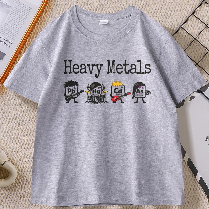 2026 Schwermetalle Chemie T-Shirt Herren Damen Lustiges Wissenschaftslehrer Tee Lässiges Periodensystem T-Shirts Chemie Grafik T-Shirts Kurzarm Top