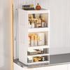 Foldable Double Door Skincare Organizer with Drawers and Multi-Layer Storage