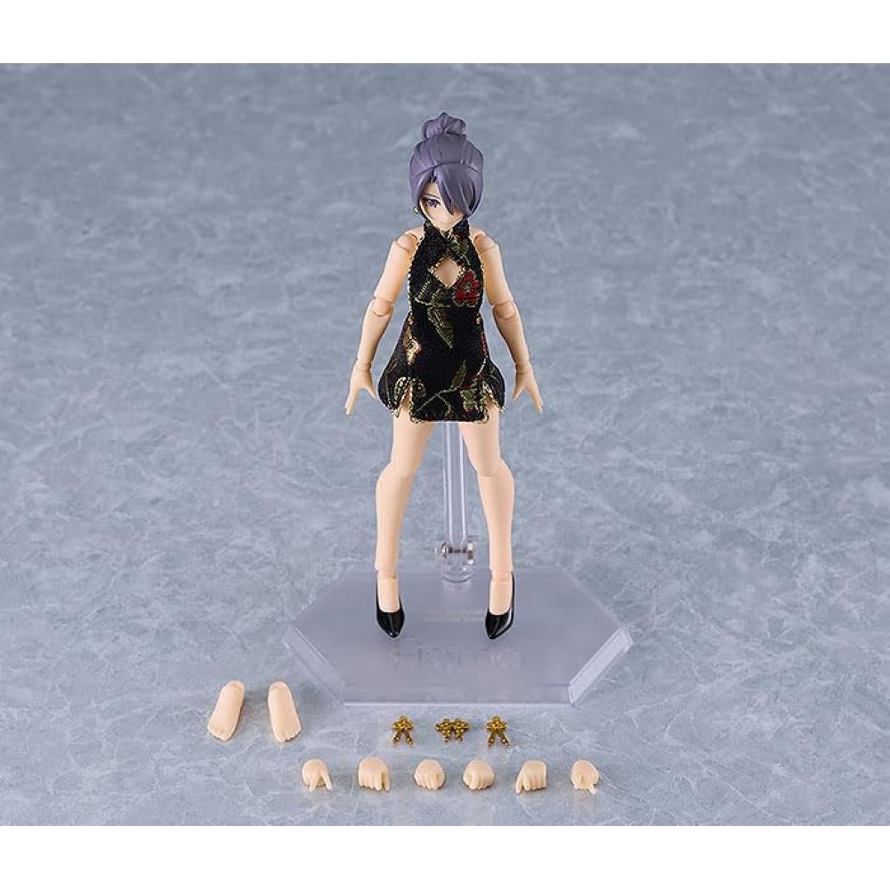 figma female body [Mika] with miniskirt China dress [black] non-scale plastic painted movable figure
