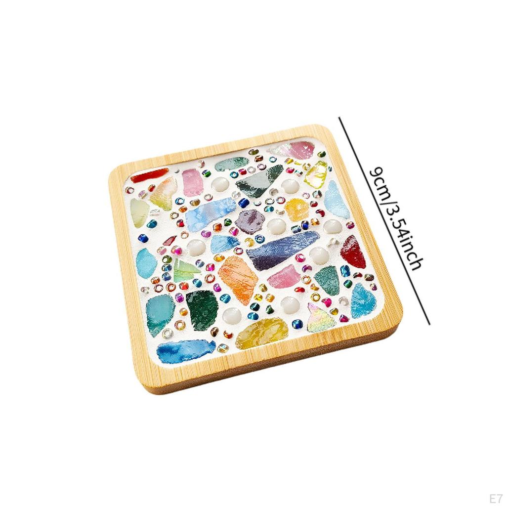 4 Pieces DIY Mosaic Coaster Handmade Craft for Playdates School Art Projects sunflower