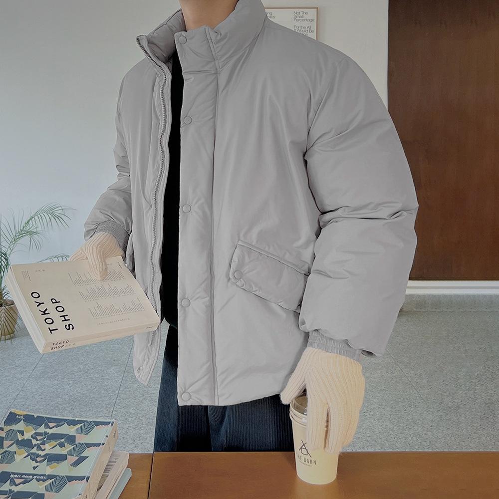 

Хлопковое пальто со стойкой для мужчин, зимнее теплое пальто, корейский стиль, свободное и модное хлопковое пальто, утолщенная хлопковая куртка 2XL