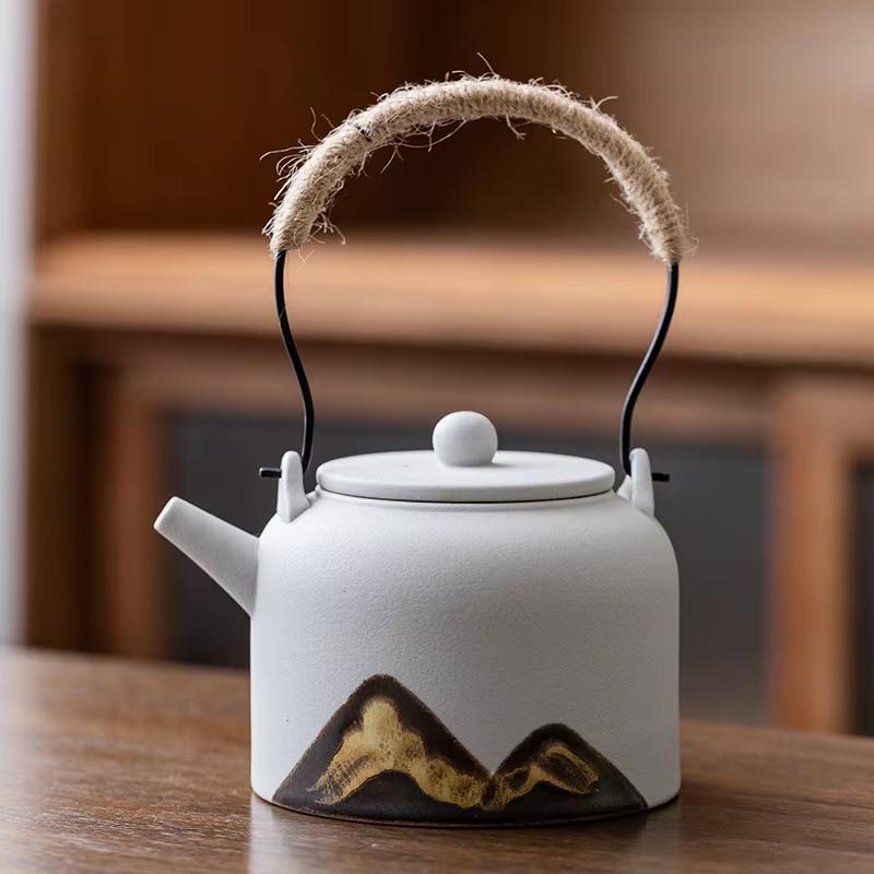 Японский керамический чайник-грелка – нагревательная свеча для чая и набор для заваривания чая кунг-фу или ароматерапии Teapot B