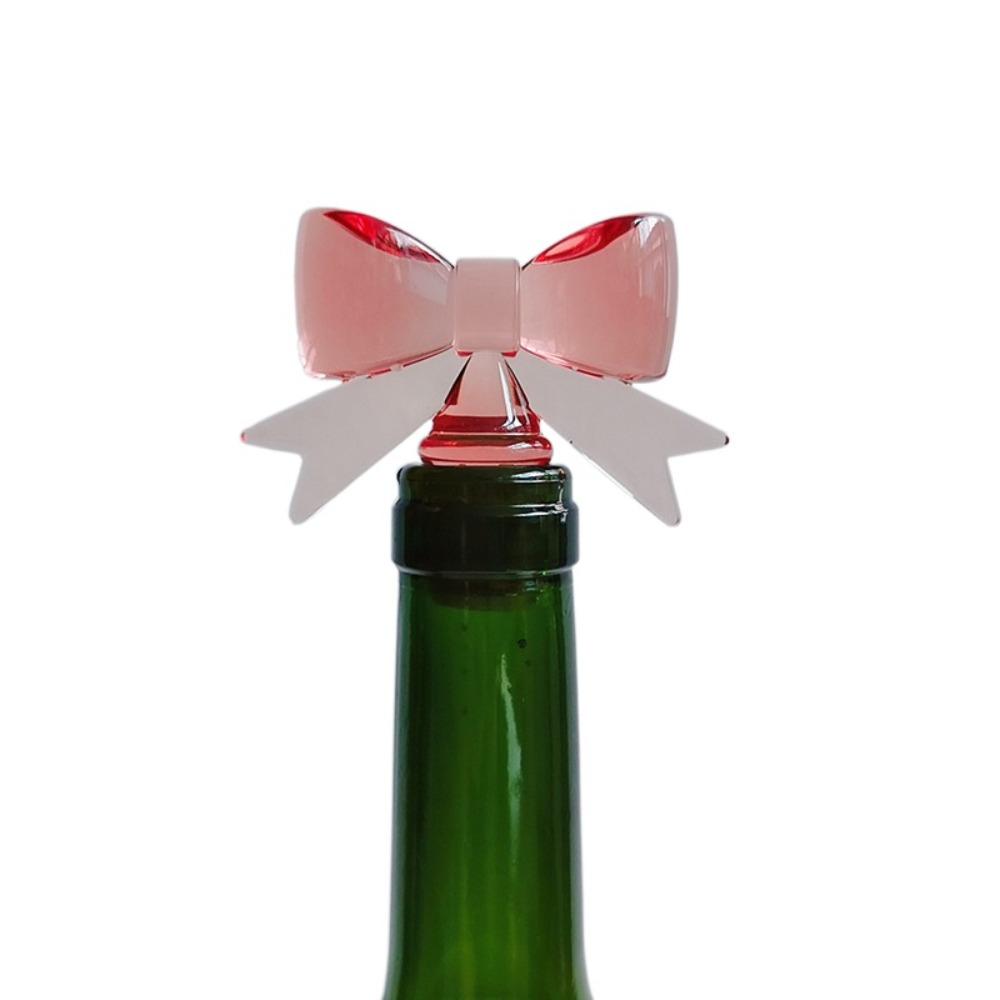 

Champagne Bow Shaped Bottle Stopper Leak Proof Silicone Cap Wine Bottle Stopper for Kitchen Tool червоний