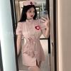 Erotic Underwear Sexy Nurse Uniform Female Role-playing Hot Cardigan Tie Small Chest Uniform Set 8580