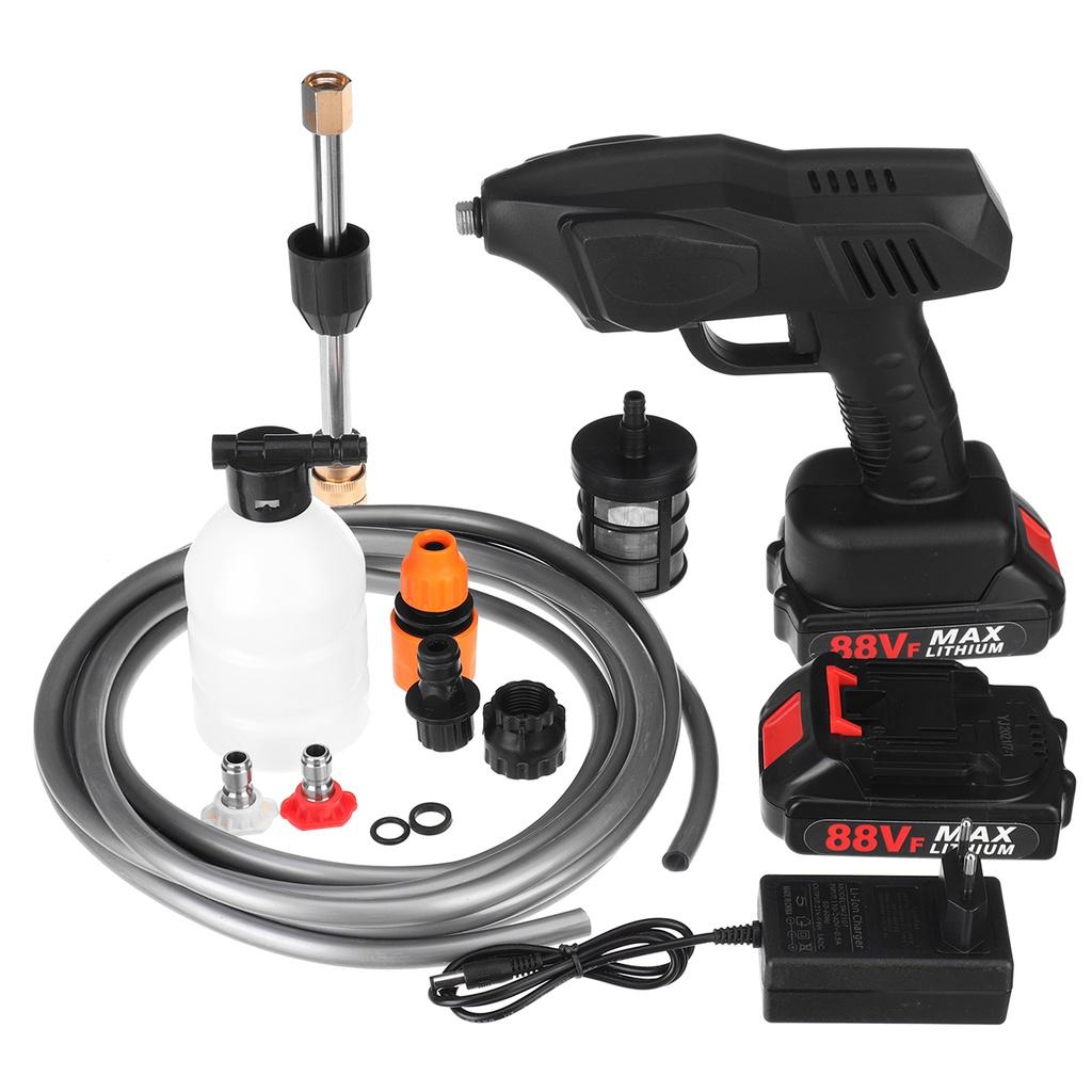 AC 100-240V  1200W High Pressure Cordless Car Washer Spray Water Guns With 2PCS 15000mAh Battery Cleaner Machine For 18V Battery