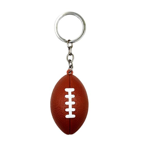 Mini Keychain Pendant Simulation Realistic Rugby Decor Decorative Anti-fall Ornamental Rugby Key Ring Pendant Outdoor Supply