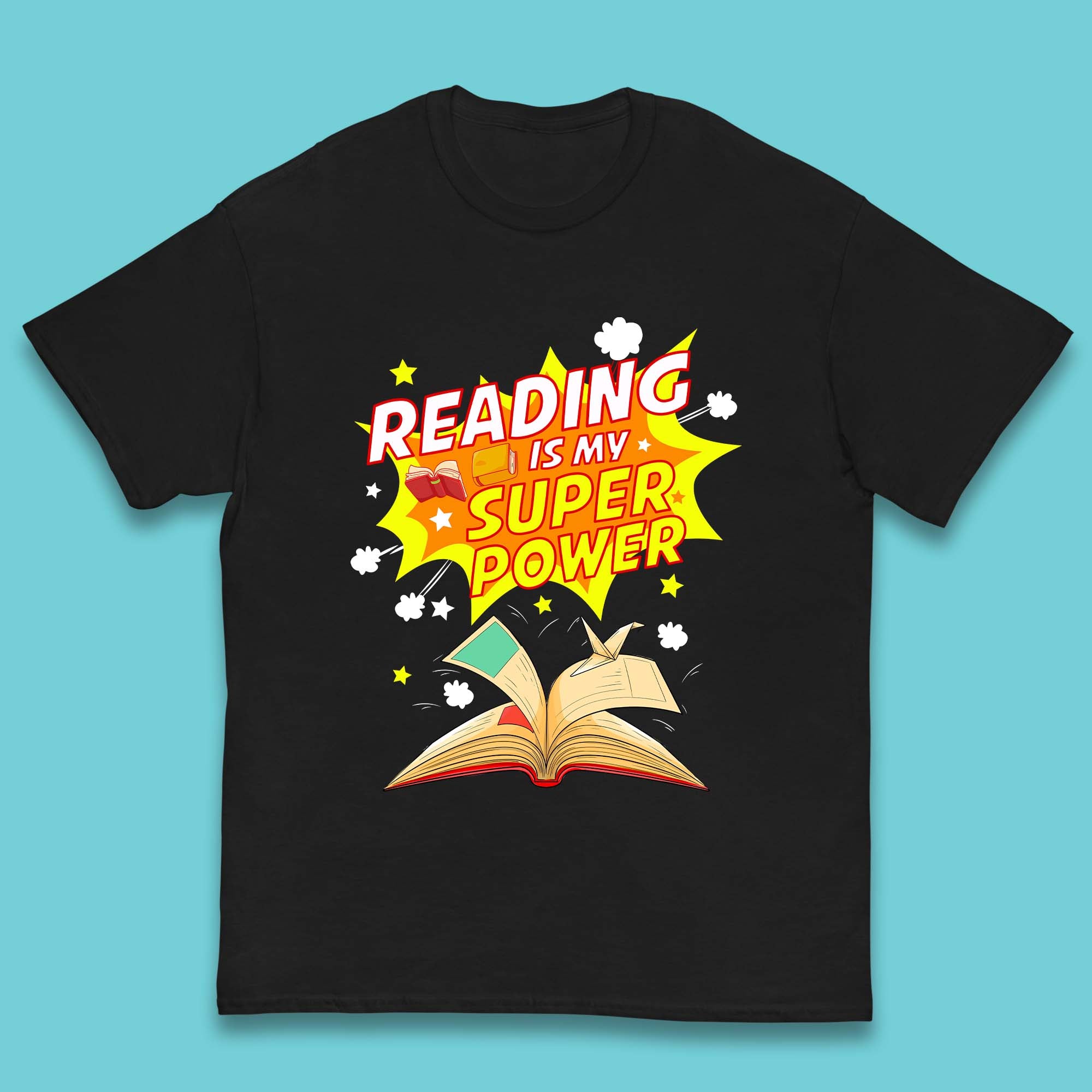 Reading Is My Super Power Kids T-Shirt 160