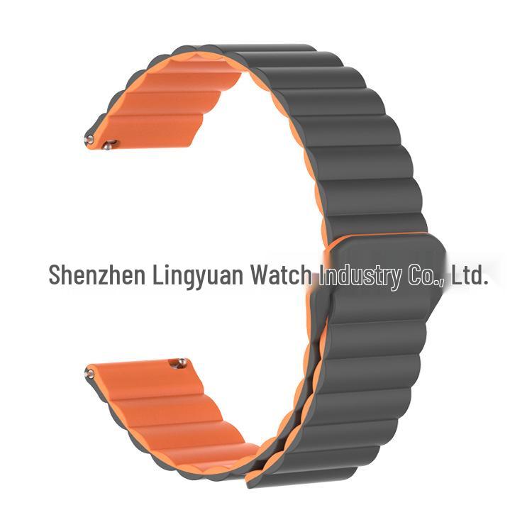 Huawei GT5 & Samsung Two-Tone Silicone Magnetic Loop Watch Strap (16mm/18mm)