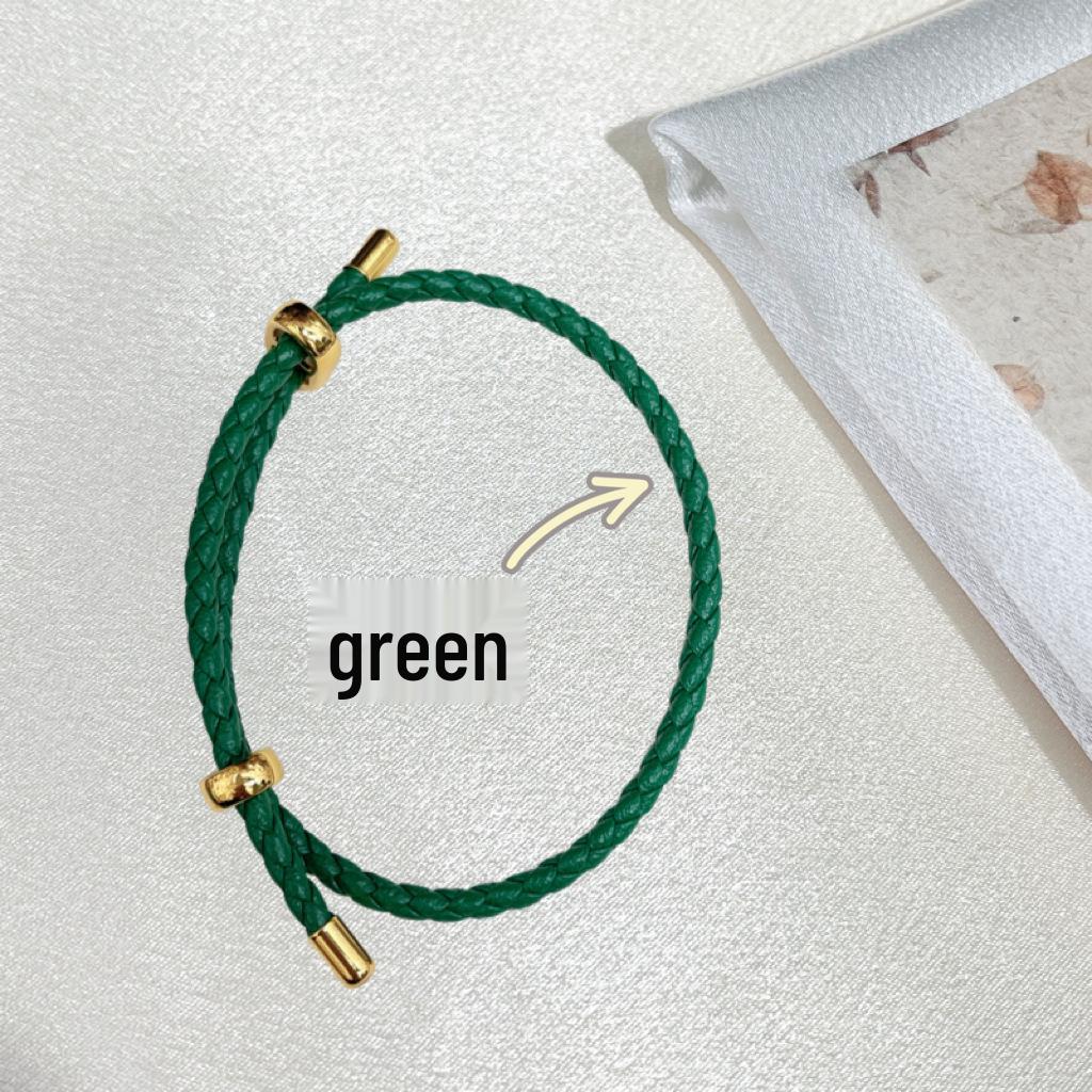 Corda de Pulso Ajustável de Couro de 3mm - Pulseira do Zodíaco Bagua - Corda Decorativa Vermelha para DIY