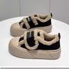 Muffin Sole Velcro Cotton Shoes Women's Winter Velvet Thickened 2025 Winter New One-pedal Loafers Bread Shoes Tide