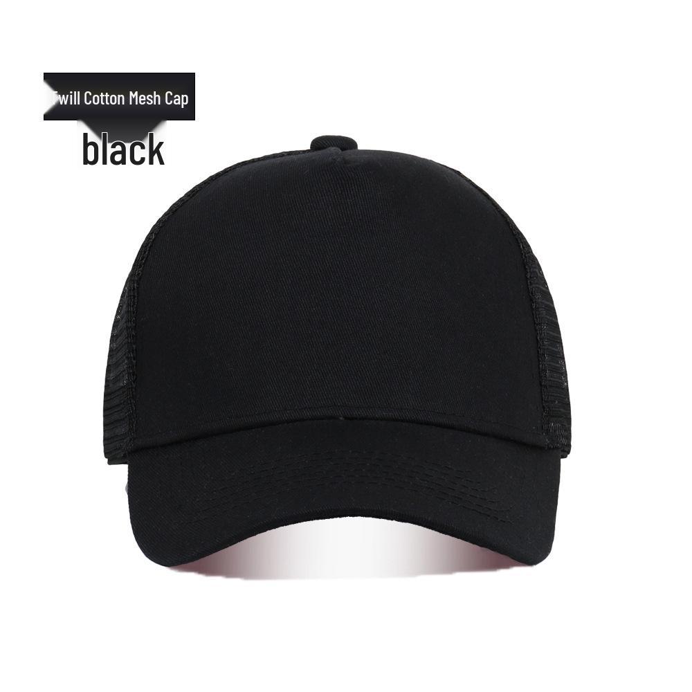 Summer Cotton Mesh Cap: Breathable Sun Protection Baseball & Duckbill Hat for Travel, Work, & Catering.