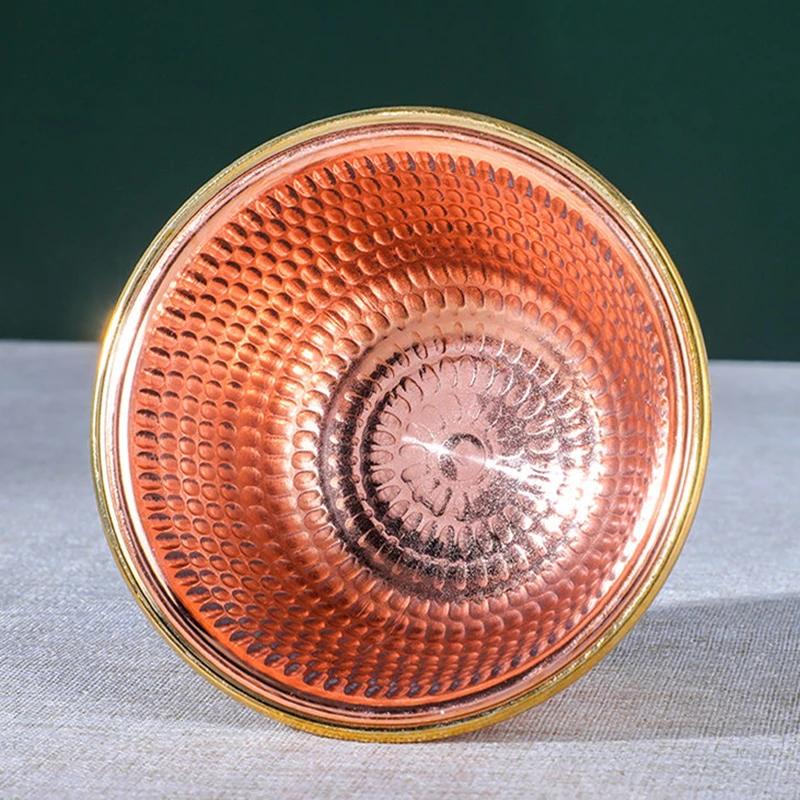 7pcs Ancient Red Copper Tantric Bowl Engraving Goblet Tibetan Bowl 8.8cm Holy Water Cup Buddhist Home's Gift Desktop Decorative