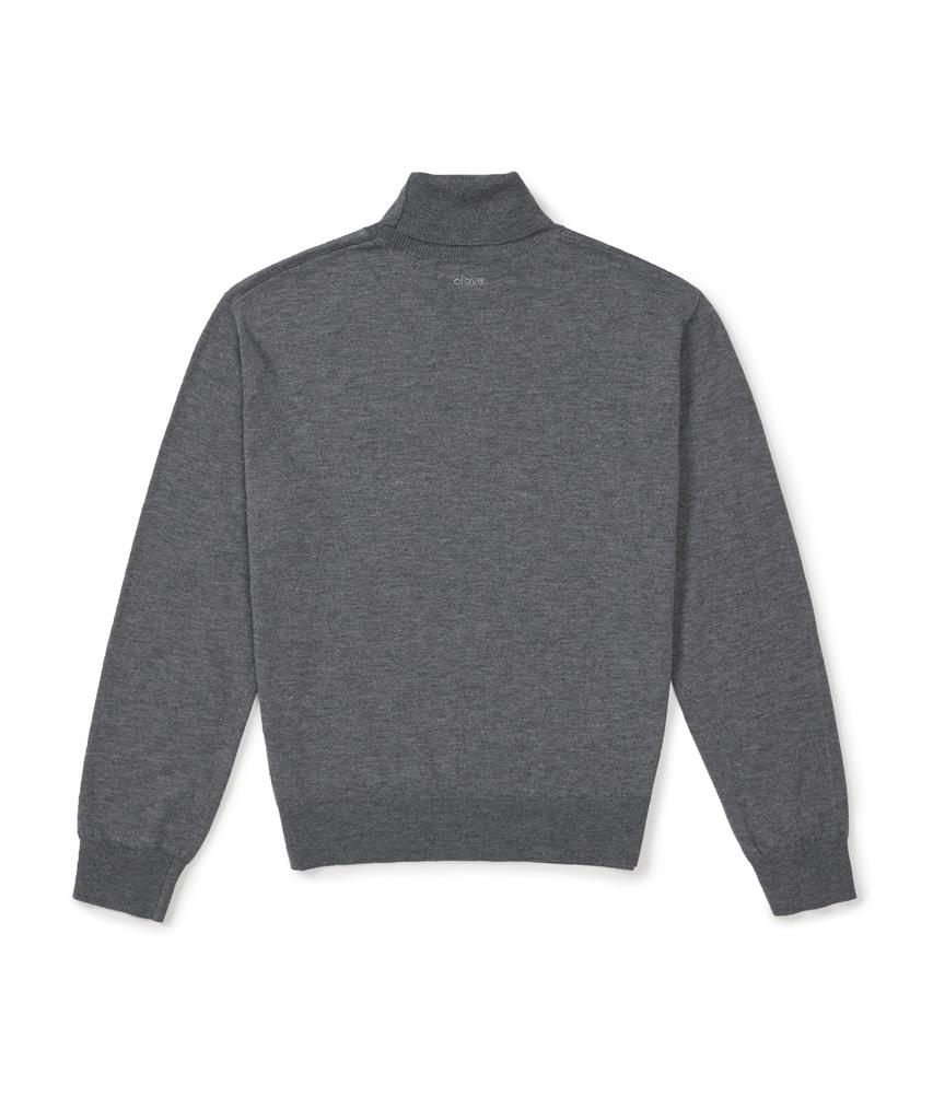 CLOVE [25Fw Clove] High Neck Relaxed Knit Sweater (Charcoal)