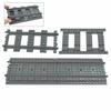 MOC Binari per Treni Città Incrocio Deviatoio Flessibile Biforcazione In Salita Rettilinei Curvi Mattoncini Ferrovie Giocattoli Creativi Fai da Te