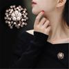 Korean Style Pearl Brooch: Versatile Floral Diamond Pin for Women's Coats