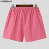 INCERUN Men Elastic Waist Zipper Split Shorts Sport Homewear Mini Pants