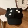 Y2k Cat Ears Baseball Cap Cute Visor Cap Fashion Star Peaked Hat  Streetwear