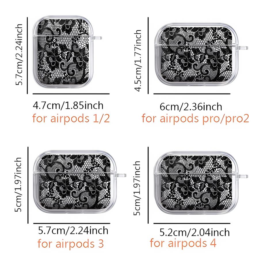 Klare Kopfhörerhüllen Hülle Für Airpods Pro3 4 Pro 1 Pro2 3 2 Blumenstempel-Muster