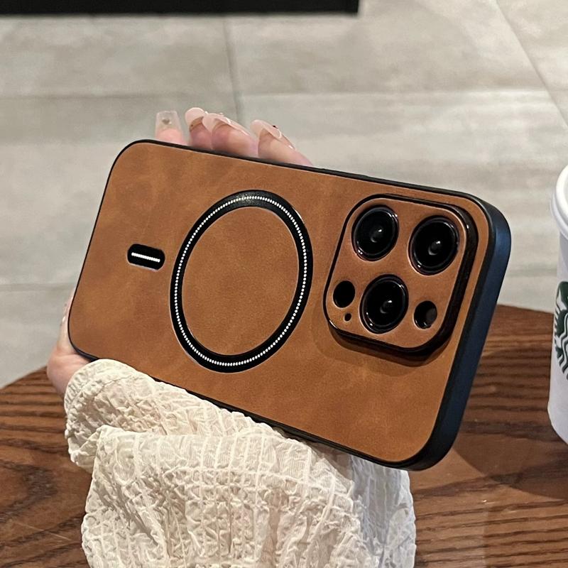 Luxury Wireless Charging Magnetic Cortex Phone Case For iPhone 11 12 13 14 15 Pro Max Plus X Xs XR Magsafe Bumper Cover