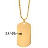 Stainless Steel Military Plate Collar Dogtag ID Pendant Necklace For Men Blank Army Ketting Soldier Mirror Polished