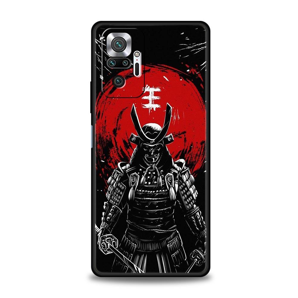 Painting Japan Samurai Art Phone Case For Xiaomi Redmi Note 14 13 5G 10 11 12 Pro Plus 4G 14C 13C 12C 10C Black Cover