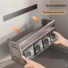Wall-Mounted Kitchen Spice Rack with 4 Seasoning Jars