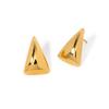 Smooth Triangular Earrings with Golden Texture, Women's Exclusive High-end Jewelry, Anti Discoloration and Texture, Versatile Earrings for Daily Use.